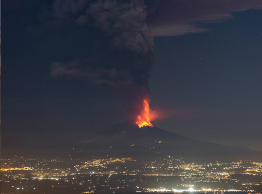 Erupce sopky na Sicílii